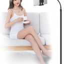 Tablet Floor Stand with Double Weight Base 360-degree Rotatable Metal Tablet Holder with Flexible Gooseneck Holder Long Arm for iPad Mini Air Pro, All Cell Phones iPhone & Tablets (4.5-12.9-inch)