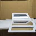 Simple Vanity Set with Tri-Folding Mirror Drawers and Storage Shelf, White