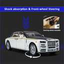 Alloy 1:24 Toy car Model, All Doors openable, with Lights and Music, Ideal as a for Children and Teenagers, and a Collectible Model for car Enthusiasts. (White-Black)