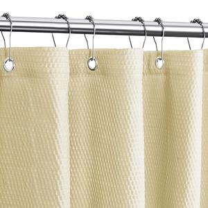 Tititex Solid Beige Cloth Fabric Shower Curtain Liner with 1 Magnets - Texture Soft Hotel Quality Waterproof Shower Liner, Light-Weight & Machine Washable 60x72 inch