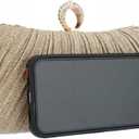 EROUGE Women Evening Clutch Purses Rhinestone Wedding Clutch Evening Handbag for Formal (Gold)