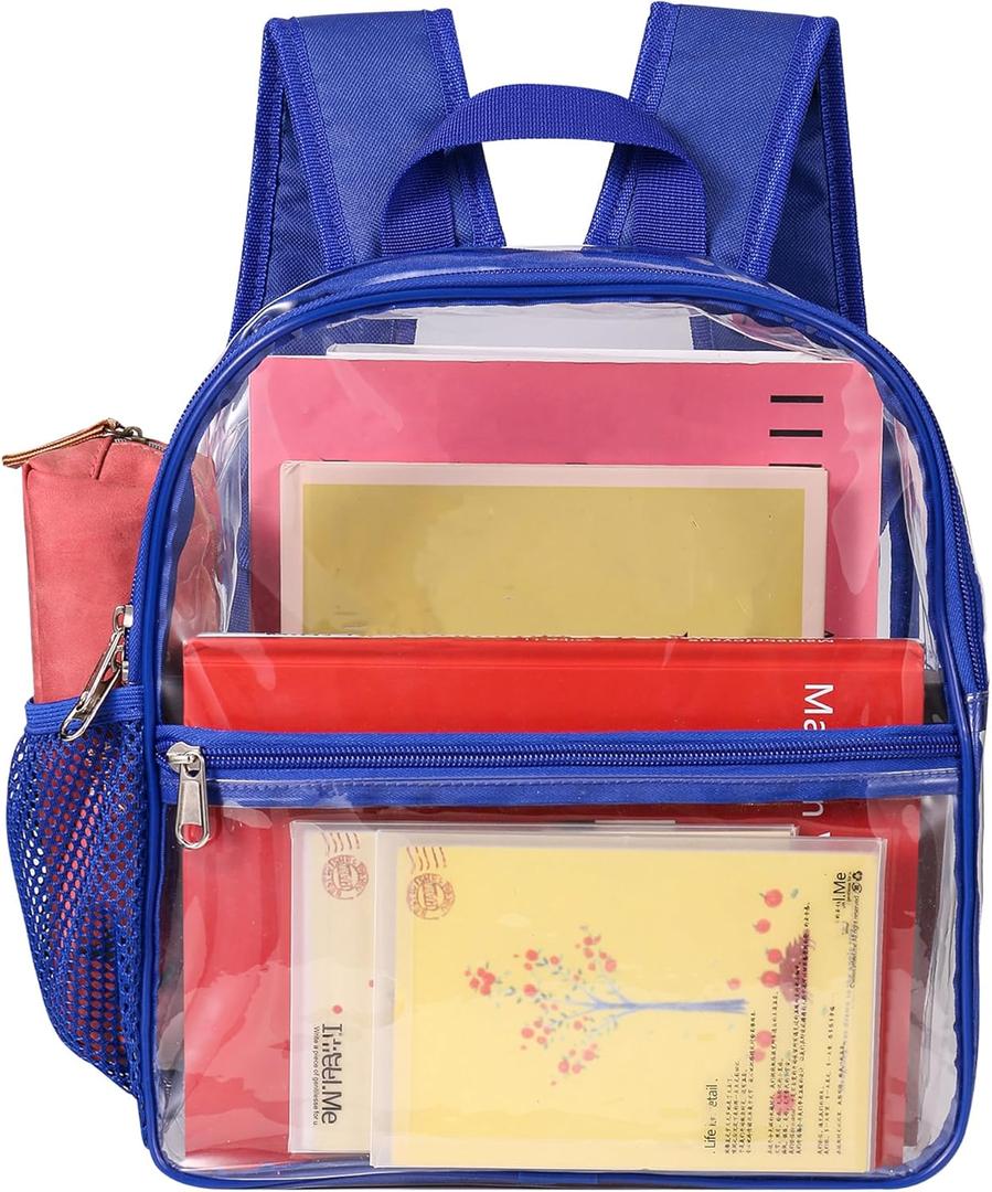 USPECLARE Clear Backpack for Stadium Approved 12612, Water proof Clear Bag for Stadium Events and Concert Work Sport Event (Blue)
