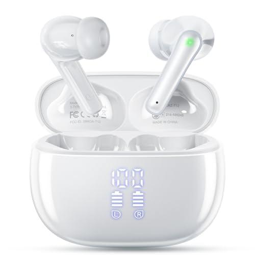 JGUG Wireless Earbuds, Bluetooth Ear Buds Headphones with LED Charging Case, Deep Bass Stereo Sound, 40 Hours Playtime, IP7, Lightweight in-Ear Earphones for iPhone Android Sports Workout