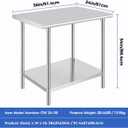 OSTBA Stainless Steel Prep Table 24 x 36 Inches | NSF certified work table with adjustable undershelf for kitchen, garage, restaurant and hotel