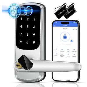 Smart Door Handle Lock, Upgraded Keypad Door-Locks with Handle, Keyless Entry Door-Lock with APP Control, Smart Locks for Front Door, Electronic Door Locks, Easy Setup and Installation