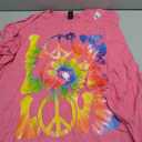 Groovy Tie Dye Love Retro 70's Hippie Vintage 70s Costume T-Shirt  (Pink Heather, XXL)