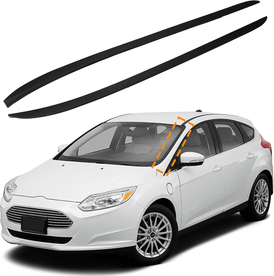 Windshield Pillar Trim Molding Windshield Weather Stripping Compatible with Ford Focus 2012 2013 2014 2015 2016 2017 2018 Window A Pillar Trim Driver Passenger Side Replace CP9Z-5803137-A