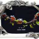 Tree Frog Picture Frame, Realistic Resin Frog Photo Holder, 5x7 inch Wildlife Decor, Unique Nature Desktop Accessory, Gift for Frog Lovers