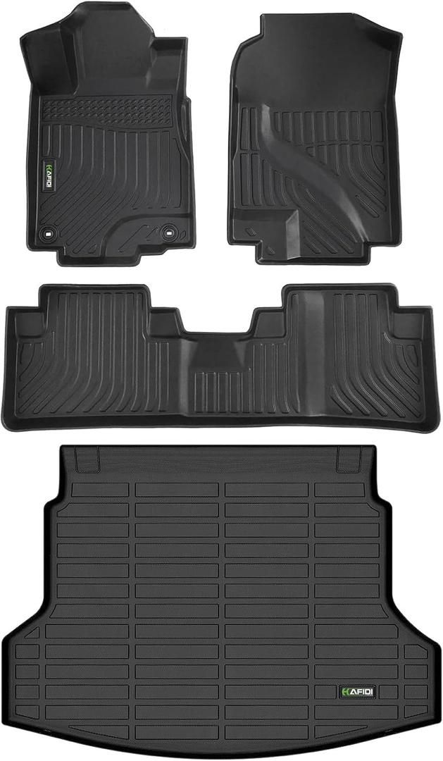 HAFIDI All Weather Car Floor Mats & Cargo Liner for Honda CRV 2012-2016 Floor Liners (Not fit EX-L & CRV Touring & with Subwoofer) Custom Fit Full Set Accessories - Black
