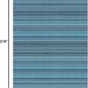FH Home Outdoor Camping Rug - Waterproof, Fade Resistant, Reversible - Premium Recycled Plastic - Striped - Large Patio, Deck, Sunroom, RV - Havana - Turquoise - 9 x 18 ft Foldable
