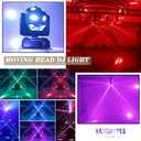 Moving Head Stage Light RGBW 12LED Lights Rotating Beam Stage Uplighting Lights for Events Sound Activated DMX512 Light for DJ KTV Disco Party Wedding Concert Christmas Festival