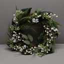 20 Inch Front Door Wreath - Faux Flower and Greenery Hanging Arrangement with Ribbon, Perfect for Easter, Spring, Summer, and Front Door Seasonal Home Decor Welcome Wreath White Berries