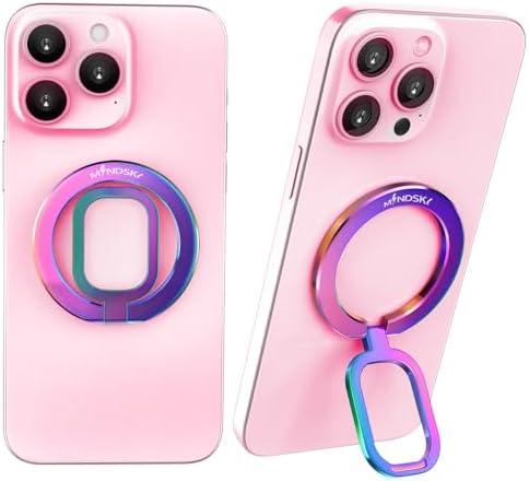 Mindsky Magnetic Phone Ring Holder for Mag-Safe [Ultra-Thin-Smooth] Cell Phone Grip Magnetic Phone Stand Compatible with iPhone 15 14 13 12 11 (Colorful)