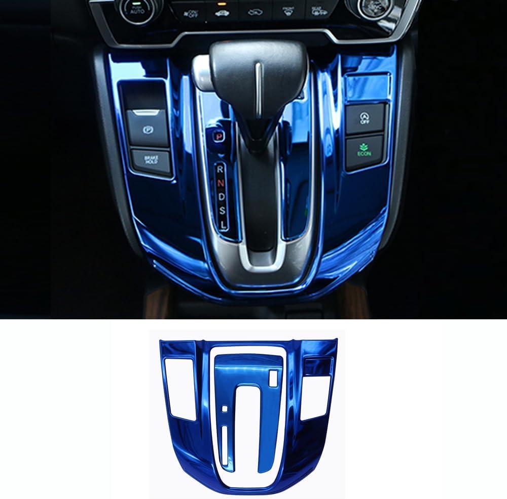 Car Accessories Fit for Honda Gas CR-V CRV 2017 2018 2019 2020 2021 2022 Gear Shift Panel Cover Interior Decoration Trim (Blue) Stainless Steel 2 PCS (with Gear Lever)