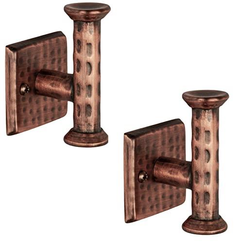 Monarch Abode Bathroom Hand Towel Hook for Bathroom, Hooks for Towel, Towel Hanger for Bathroom, Hanger Wall Mounted, Set of 2, 3-inch Robe Hook, Antique Copper Finish