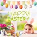 Easter Colorful Eggs Painting Kit-Paintable Flocking Eggs with Doodle Kit for DIY Design-Hanging Flocking Eggs with Rope for Easter Decoration,Egg Hunts, Basket stuffers & Essentials, 24PCS