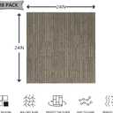 LITA Carpet Tiles Reusable 24" x 24" Squares Indoor/Outdoor, Khaki Polypropylene, 0.25" Pile Height Loop Pile, Non Slip Easy DIY Installation Peel and Stick, (18 Tiles) (72 sqft/Box)