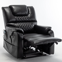 Oversized 25in Wide Recliner Chair, 180° Lying Flat Adjustable Lift Chairs with Heated and Massage for Heavy Duty, Adults, Elderly, Max 400lbs, Black