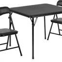 Flash Furniture Mindy Kids 3-Piece Folding Table and Chairs Set for Daycare and Classrooms, Children's Activity Table and Chairs Set, Black