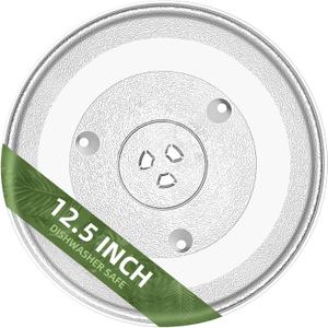 12.5" Microwave Turntable Compatible with Panasonic 12570000008334, 12 1/2 inch Replacement Microwave Glass Plate for Frigidaire 5304509437 (12.5" Small Coupler Hole)