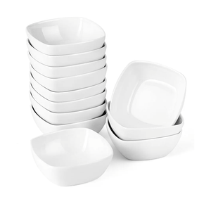 MALACASA 5 oz Porcelain Dip Bowls Set, 12 Pack Small Ramekins, Dipping Sauce Dishes, Stackable Tiny Ramekins for Pudding, Souffle, Brulee, Dessert, Snack, Charcuterie Boards accessories, Oven Safe