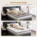 Firm Mattress Topper King 3-Inch: Dual Fimness Firm & Medium Firm for Back Pain Relief, High Density Bamboo Memory Foam, Cooling Washable Anti-Slip Cover, CertiPUR-US Oeko-TEX Certified, 80Lx76W