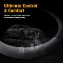 KAFEEK Classic Carbon Fiber Steering Wheel Cover, Universal 15 inch, Breathable Microfiber Leather Steering Wheel Protector for Men Women, Black