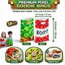 Pixel Game Birthday Party Decorations - Miner Supplies Set Gaming Theme - Including Banner Balloons Tablecloth Plates Toppers Napkins Favor Bags - Mining Bday Pack Craft Decor Kit Boys Girls