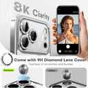 Glitter for iPhone 17 Pro Case with Eye-catching Integrated Lens Protection, [Sparkly Bling Back Panel] [Seamless Work with Magsafe] Cute Women Girly Magnetic Phone Case for iPhone 17 Pro 6.3" Silver