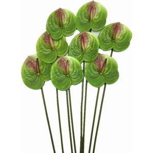 7pcs Artificial Anthurium Flowers Lifelike Flower 5.5" Head for Table Centerpieces Bridal Wedding Festival Christmas Hotel Home Floral Decor (Green)