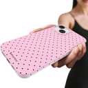 Compatible with iPhone 13 & iPhone 14 Case, with Polka Dot Aesthetics Design Simple Case for Women Girl, Cute Fashion Soft TPU Slim Protection Phone Case for iPhone 14/13 6.1'' - Pink
