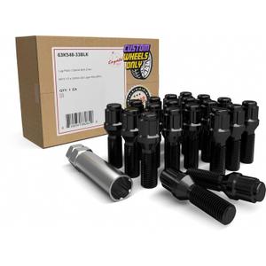 Wheel Accessories Parts 20 Pcs M14 x 1.50 14 x 1.5 Thread Acorn Seat Spline Lug Bolt Black Finish 33mm Shank Length Car Spline fits BMW 7 Series X3 X5  Land Rover Range Rover