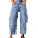 Utyful Tapered Leg Jeans for Women Womens Jeans Womens Jeans Women's Blue Jeans Cute Clothes Cropped Pants for Women Reef Blue Size Large US, L