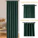 jinchan Emerald Green Velvet Curtain for Living Room Darkening Bedroom Curtains 96 Inch Long Thermal Insulated Blackout Curtain Single Panel, Soft Luxury Vintage Window Covering Rod Pocket 1 Panel