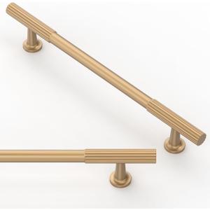 10 Pack Champagne Bronze Cabinet Pulls 6.3 Inch(160mm) Kitchen Cabinet Handles Solid Zinc Alloy Cabinet Hardware Drawer Pulls