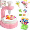 spicssa Fabric Flower Bouquets Toys, DIY Craft Kits Toys, Flowers Bouquet Kit for 4 5 6 7 8 Year Old Girls, Flower Making Kit for Kids and Crafts Toy for Girls, Unique Birthday Gift for a Girl