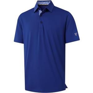 Men's Polo Shirts Short and Long Sleeve Casual Solid Stylish Dry Fit Performance Designed Collared Golf Polo Shirts for Men (X-Large, Klein Blue)