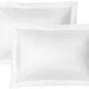 iMaylex Soft and Breathable 100% Egyptian Cotton Envelope Pillow Shams, Silk Like and Cozy Decorative Pillow Covers, Set of 2, White, King