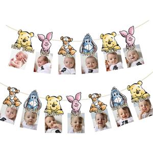 Party Banner For 1st Birthday Decoration,First Birthday Baby Photo Banner Party Decoration Party Supplies