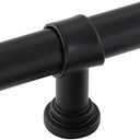 goldenwarm 5 Pack Black Cabinet Knobs Black Kitchen Cabinet Knobs Drawer Pulls and Handles T Bar Dresser Handles Kitchen Dresser Hardware Modern Hardware for Cupboard Bathroom, 2 Inch Overall Length