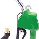 3/4" Inch Green NPT Automatic Shut-Off Fuel Nozzle,Fuel Hose Swivel,High Flow,BP Hand Guard,Hanging Hook 13/16"Spout,16GPM,Fuel Transfer Pump Diesel Gasoline Nozzle,Cold Weather Applications