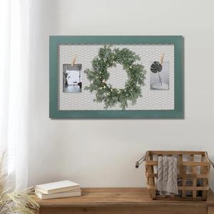 SOFE Hanging Jewelry Organizer-Photo Display Board or Jewelry Organizer Wall Grid Panels-Farmhouse Memo Board for Wall, Chicken Wire Frame Large Bulletin Board-Vision Board for Office Deco (Green) SOFE Hanging Jewelry Organizer-Photo Display Board or Jewelry Organizer Wall Grid Panels-Farmhouse Memo Board for Wall, Chicken Wire Frame Large Bulletin Board-Vision Board for Office Deco (Green)