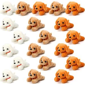 Sosation 20 Pcs Mini Plush Stuffed Puppy Bulk Gift Dog Graduation Party Favor Toy Soft Plush Dog for Goodie Bag Fillers Kids Baby Show Birthday Carnival Prize Party