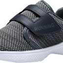 adituo Toddler/ Little Kid Boys Girls Lightweight Breathable Sneakers Strap Athletic Running Walking Sports Shoes Grey Size 5