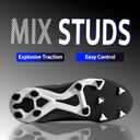 AMZZPIK Kids Soccer Cleats for Little/Big Kid Size 11C-6Y Youth Professional Cleat for Boys and Girls (Black)