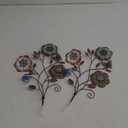 Moxweyeni Tricolor Flower Wall Decor Vintage Metal Wall Art Decor Rustic Hanging Flowers Decorative Metal Floral Art for Home Living Room Bathroom Indoor Outdoor, 15 x 9.1 Inch(2 Pieces)