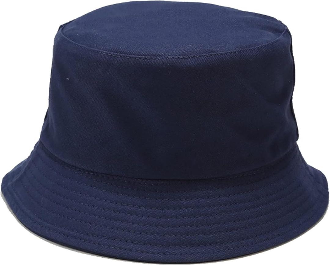 Navy Blue Bucket Hat for Men Women Teen Girl, Soild Double Side Wear Fisherman Cap Reversible Summer Travel Beach Sun Hat for Summer (Blue)