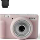 Ydoudou ZV-1F ZV1F Case, Soft Silicone Protective Case & Hot Shoe Cover for Sony ZV1F/ZV-1 II/ZV-1 Mark II Vlog Camera, Anti-Scratch ZV-1M2 Camera Case Cover - White Pink