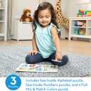 Melissa & Doug Classic Wooden Peg Puzzles (Set of 3) - Numbers, Alphabet, and Colors, Standard