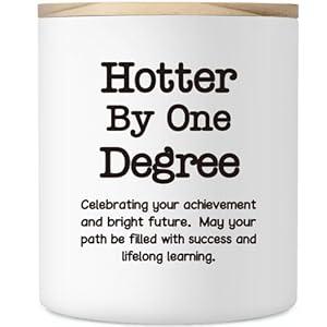 Funny 2025 Graduation Gifts for Her Him Women Men, 10OZ Graduation Candle Decor College Graduations Congratulations Gifts Basket for Nurse Girls Boy Friend Lavender Scented Candle Hotter By One Degree